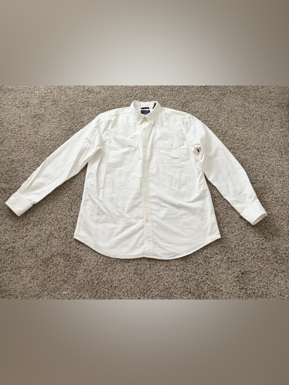 Chaps Men's White Long Sleeve Button-Down Shirt